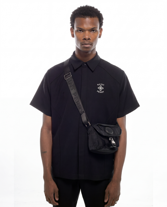 Bolso de hombro Re-Nylon y piel de ternera