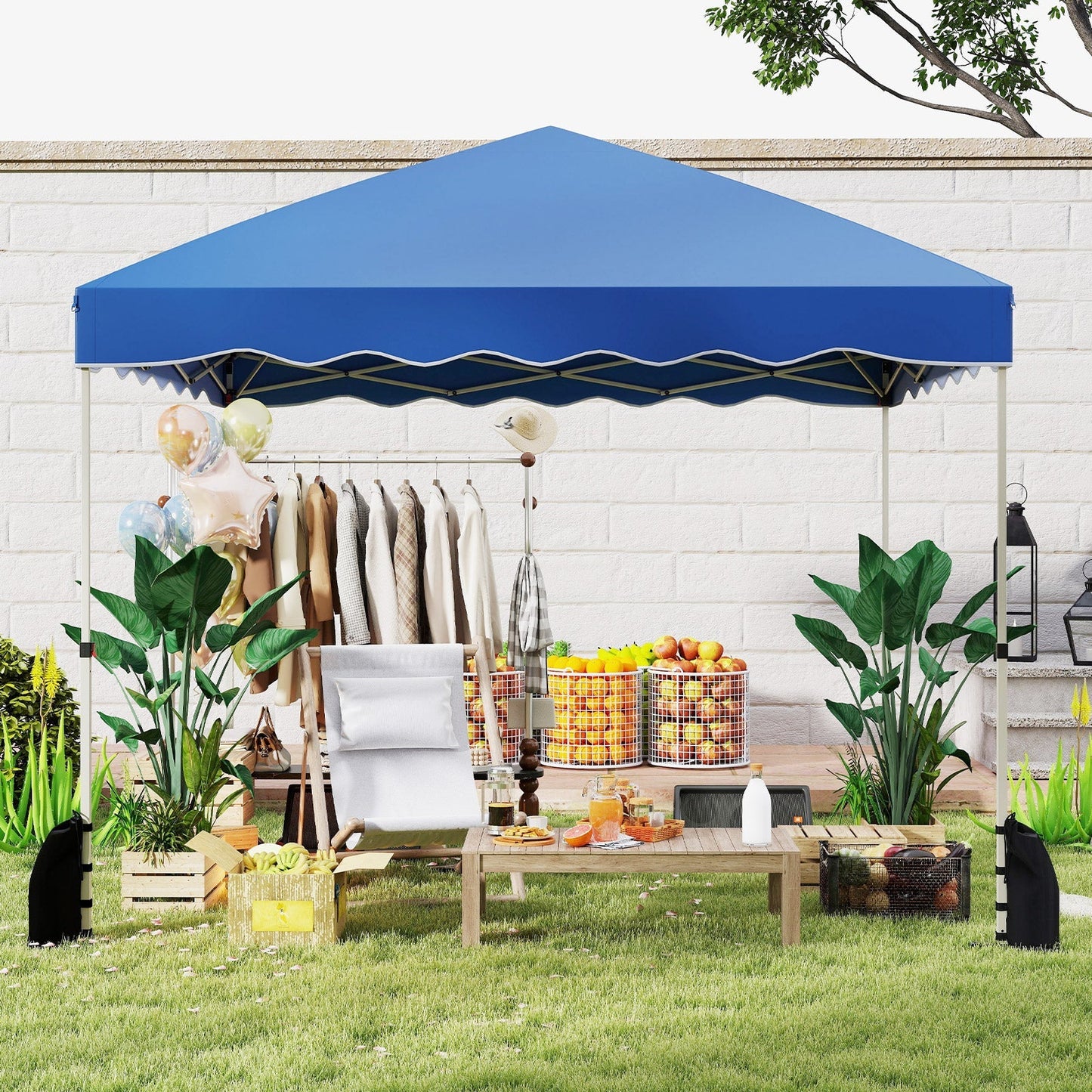 Foldable 10 X 10 Feet Pop up Canopy Tent with Wheeled Bag