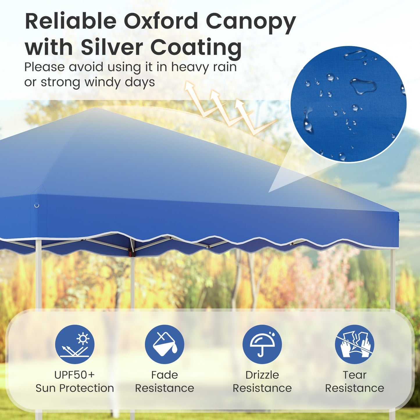 Foldable 10 X 10 Feet Pop up Canopy Tent with Wheeled Bag