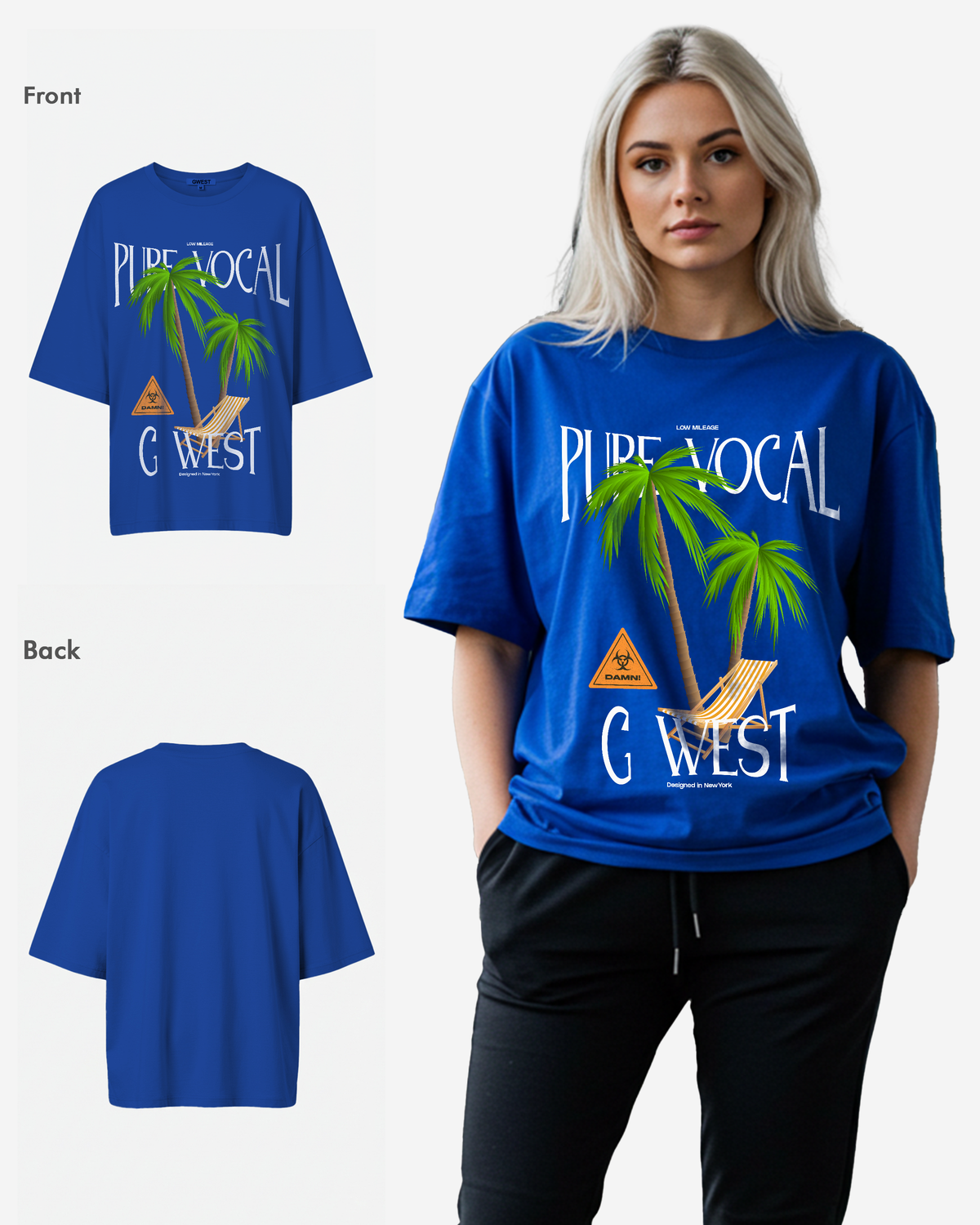 G West Womens Oversized Pure Vocal T Shirt