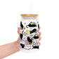 Black Cats on Books Glass Cups