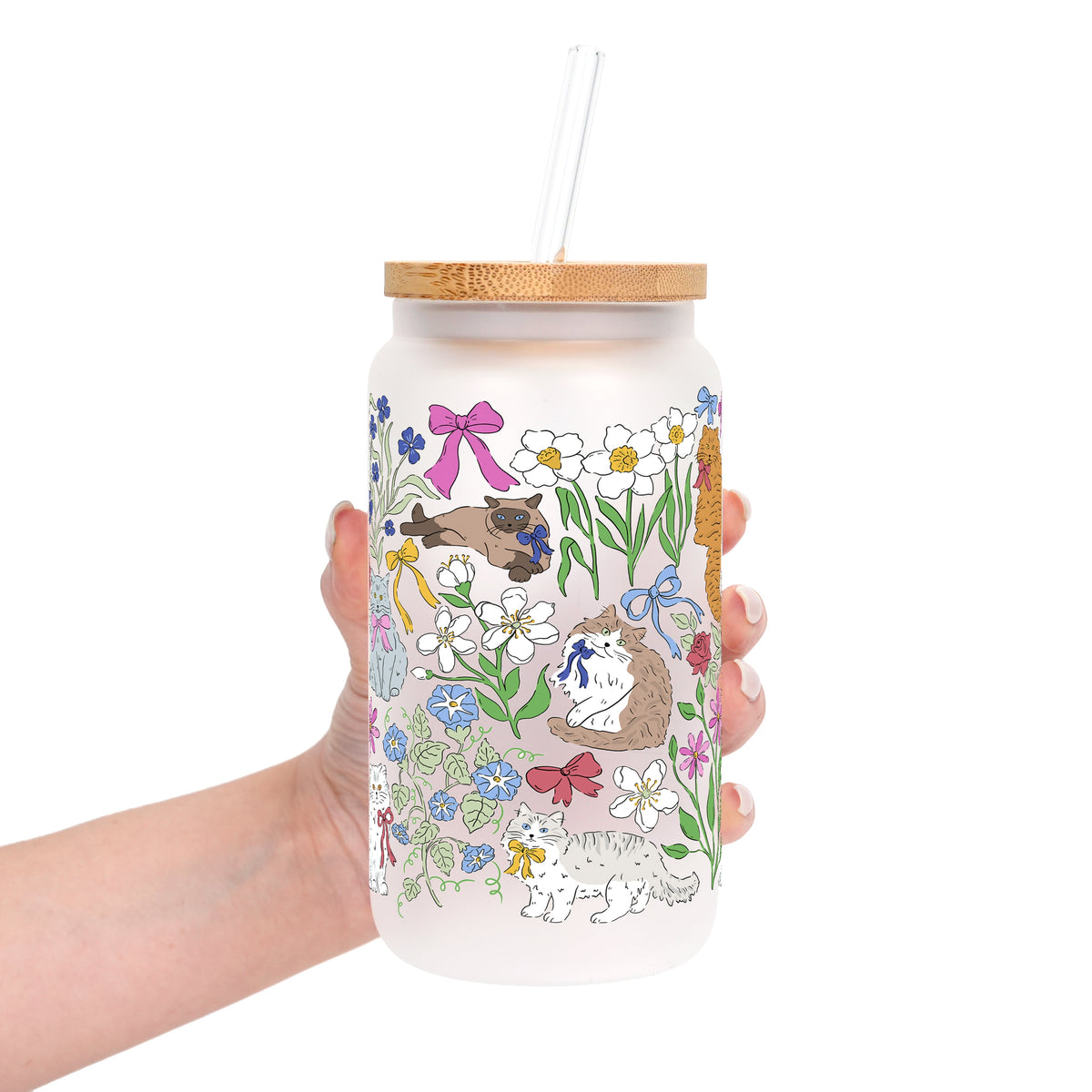 Grandma Core Cats Glass Cups