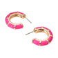 Enamel Bamboo Hoop Earrings
