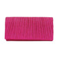 Pleated Shimmery Evening Clutch Crossbody Bag