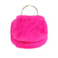 Solid Faux Fur Tote Crossbody Bag