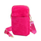 Solid Faux Suede Crossbody Bag