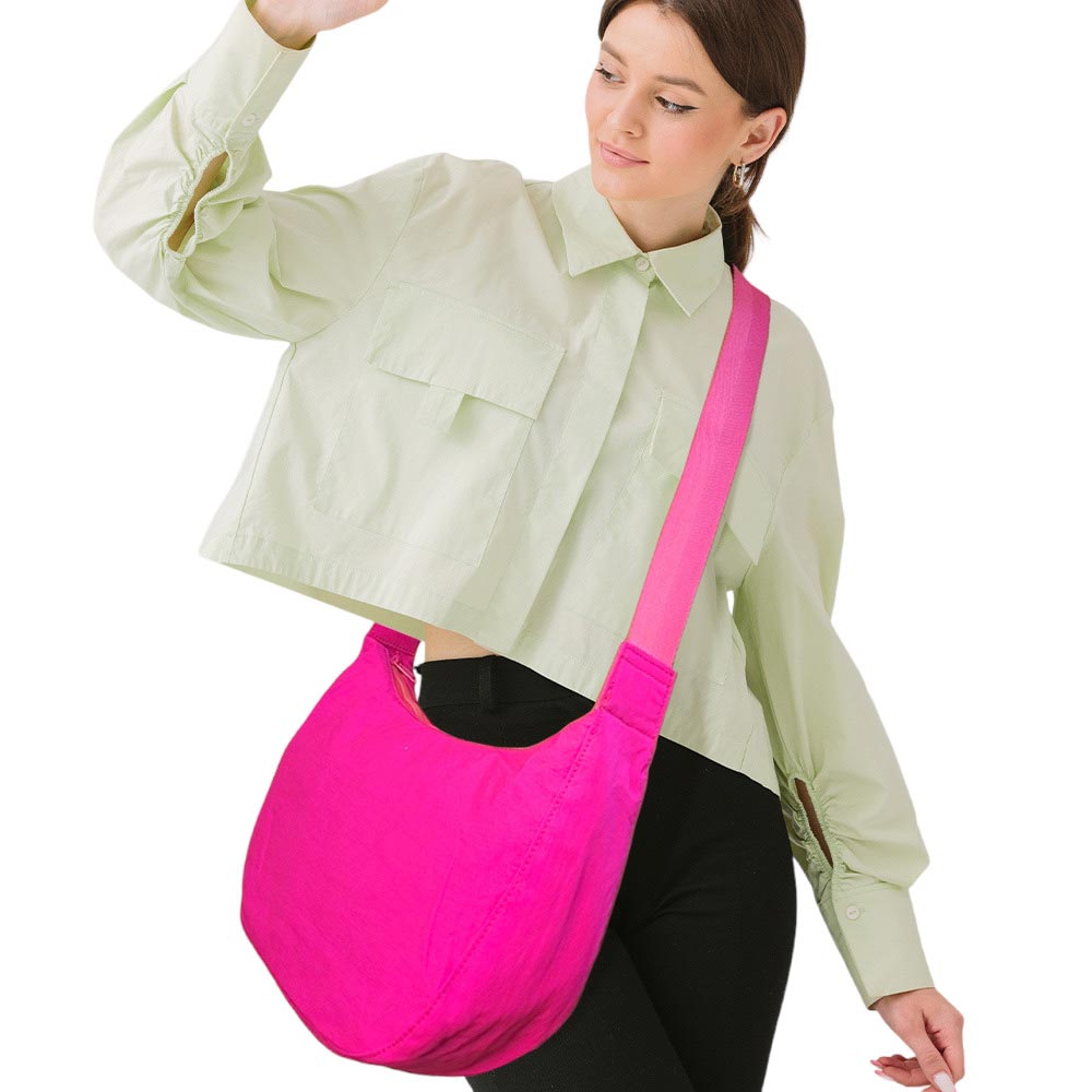 Women's Solid Nylon Sling Bag Crossbody