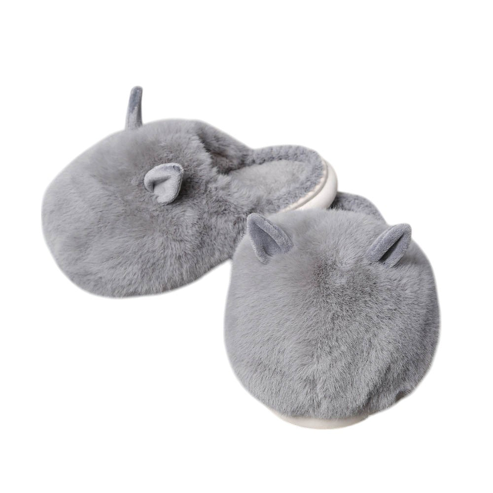 Fuzzy Faux Fur Bunny Soft Home Indoor Floor Slippers