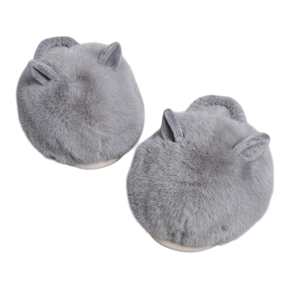 Fuzzy Faux Fur Bunny Soft Home Indoor Floor Slippers
