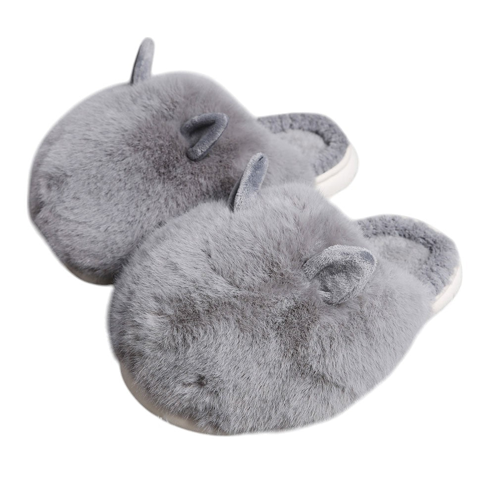 Fuzzy Faux Fur Bunny Soft Home Indoor Floor Slippers