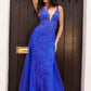 Nox Anabel G1353 Vestido largo de noche estilo bohemio sirena con cuello en V bordado