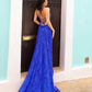 Nox Anabel G1353 Vestido largo de noche estilo bohemio sirena con cuello en V bordado