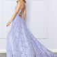 Nox Anabel G1353 Vestido largo de noche estilo bohemio sirena con cuello en V bordado