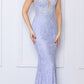 Nox Anabel G1353 Vestido largo de noche estilo bohemio sirena con cuello en V bordado