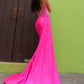 Nox Anabel G1367 Long Side Sash Strapless Fitted Sexy Satin Gown