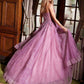 Nox Anabel G1371 Vestido Largo de Tul Corte A con Escote Corazón y Aplicaciones de Lentejuelas