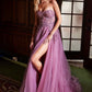 Nox Anabel G1371 Vestido Largo de Tul Corte A con Escote Corazón y Aplicaciones de Lentejuelas