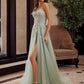 Nox Anabel G1371 Vestido Largo de Tul Corte A con Escote Corazón y Aplicaciones de Lentejuelas