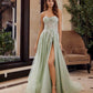 Nox Anabel G1371 Vestido Largo de Tul Corte A con Escote Corazón y Aplicaciones de Lentejuelas