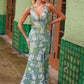 Vestido de escote en V profundo completamente abalorios y cintura con flecos Nox Anabel G1651