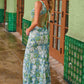 Vestido de escote en V profundo completamente abalorios y cintura con flecos Nox Anabel G1651
