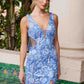 Vestido de escote en V profundo completamente abalorios y cintura con flecos Nox Anabel G1651