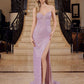 Vestido de lentejuelas sin tirantes y escote en V Nox Anabel G1652