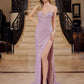 Vestido de lentejuelas sin tirantes y escote en V Nox Anabel G1652