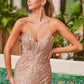 Vestido de lentejuelas sin tirantes y escote en V Nox Anabel G1652