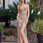 Vestido de lentejuelas sin tirantes y escote en V Nox Anabel G1652