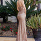 Vestido de lentejuelas sin tirantes y escote en V Nox Anabel G1652