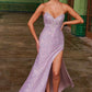 Vestido de lentejuelas sin tirantes y escote en V Nox Anabel G1652