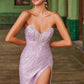 Vestido de lentejuelas sin tirantes y escote en V Nox Anabel G1652