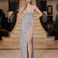 Vestido de lentejuelas sin tirantes y escote en V Nox Anabel G1652