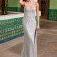 Vestido de lentejuelas sin tirantes y escote en V Nox Anabel G1652