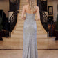 Vestido de lentejuelas sin tirantes y escote en V Nox Anabel G1652