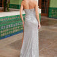 Vestido de lentejuelas sin tirantes y escote en V Nox Anabel G1652