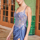 Nox Anabel G1660 Vestido con Corpiño Floral Transparente con Ballenas y Falda Plisada