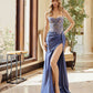 Nox Anabel G1660 Vestido con Corpiño Floral Transparente con Ballenas y Falda Plisada