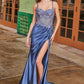Nox Anabel G1660 Vestido con Corpiño Floral Transparente con Ballenas y Falda Plisada