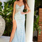 Nox Anabel G1663 Vestido palabra de honor adornado con abertura alta