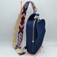 Geometric Pattern Strap Sling Bag with Zipper Pockets