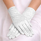 Stone Embellished Dressy Satin Wedding Gloves