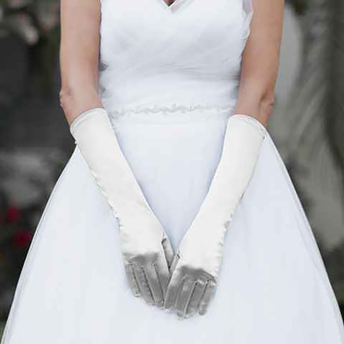 Women's Medium Satin Wedding Gloves