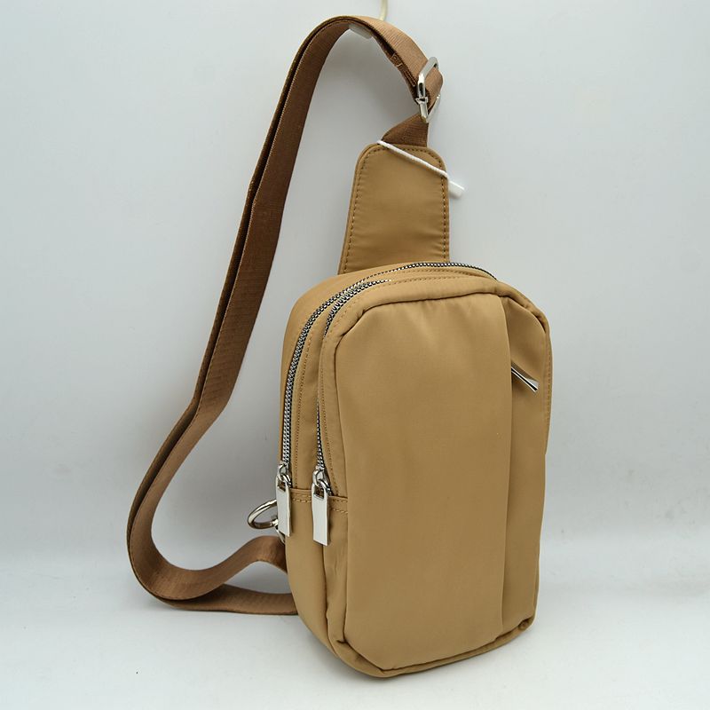 Minimalist Utility Sling Bag with Dual Zipper Compartments