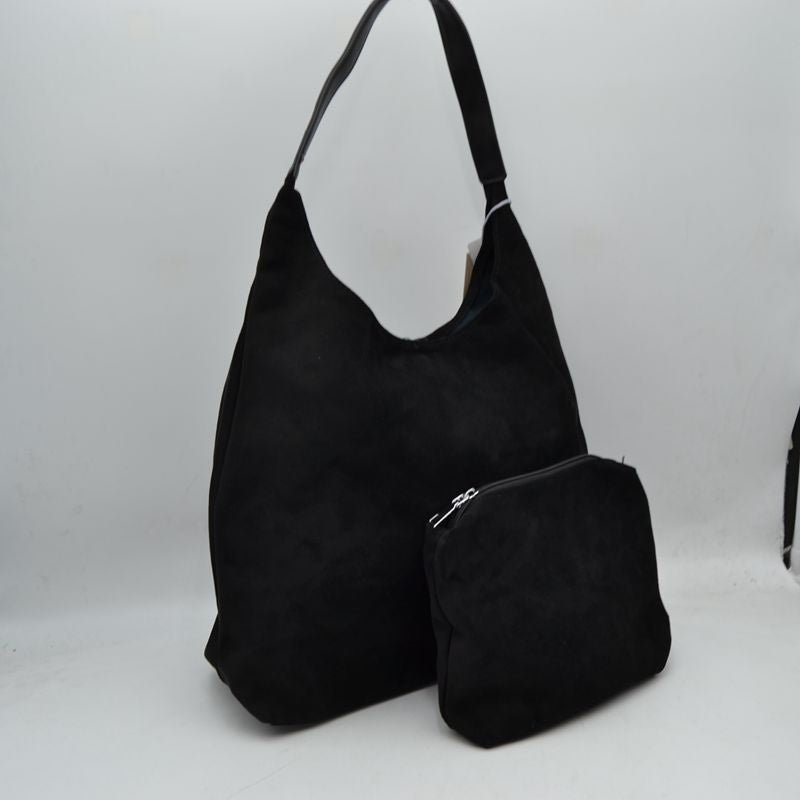 Slouchy Hobo Shoulder Bag with Removable Zipper Pouch