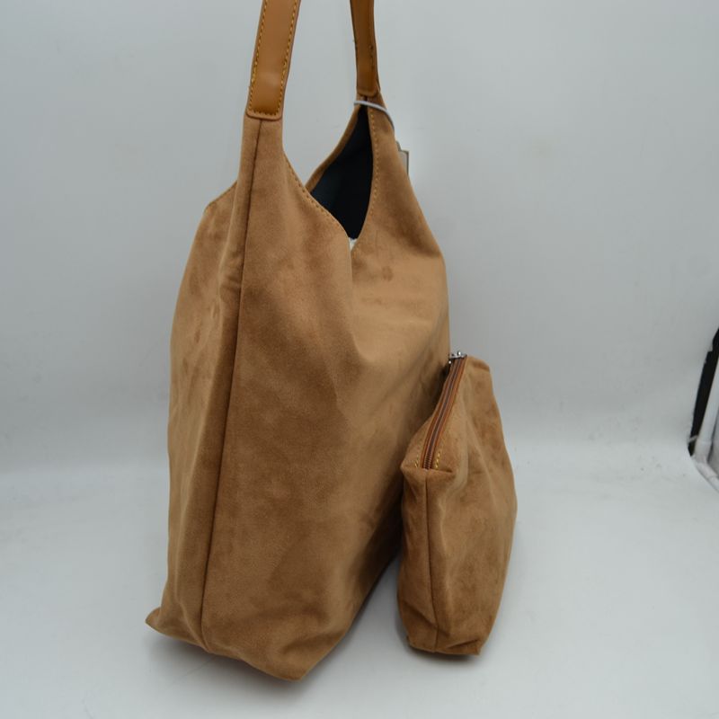 Slouchy Hobo Shoulder Bag with Removable Zipper Pouch