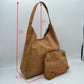 Slouchy Hobo Shoulder Bag with Removable Zipper Pouch