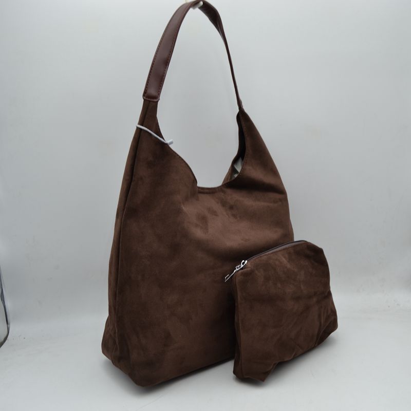 Slouchy Hobo Shoulder Bag with Removable Zipper Pouch