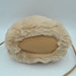 Plush Faux Fur Bucket Handbag with Braided Handles and Long Strap